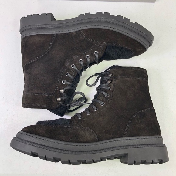 AQUATALIA Men’s Tristian Suede Leather Shearling Lace Up Weatherproof Boots - Picture 4 of 9